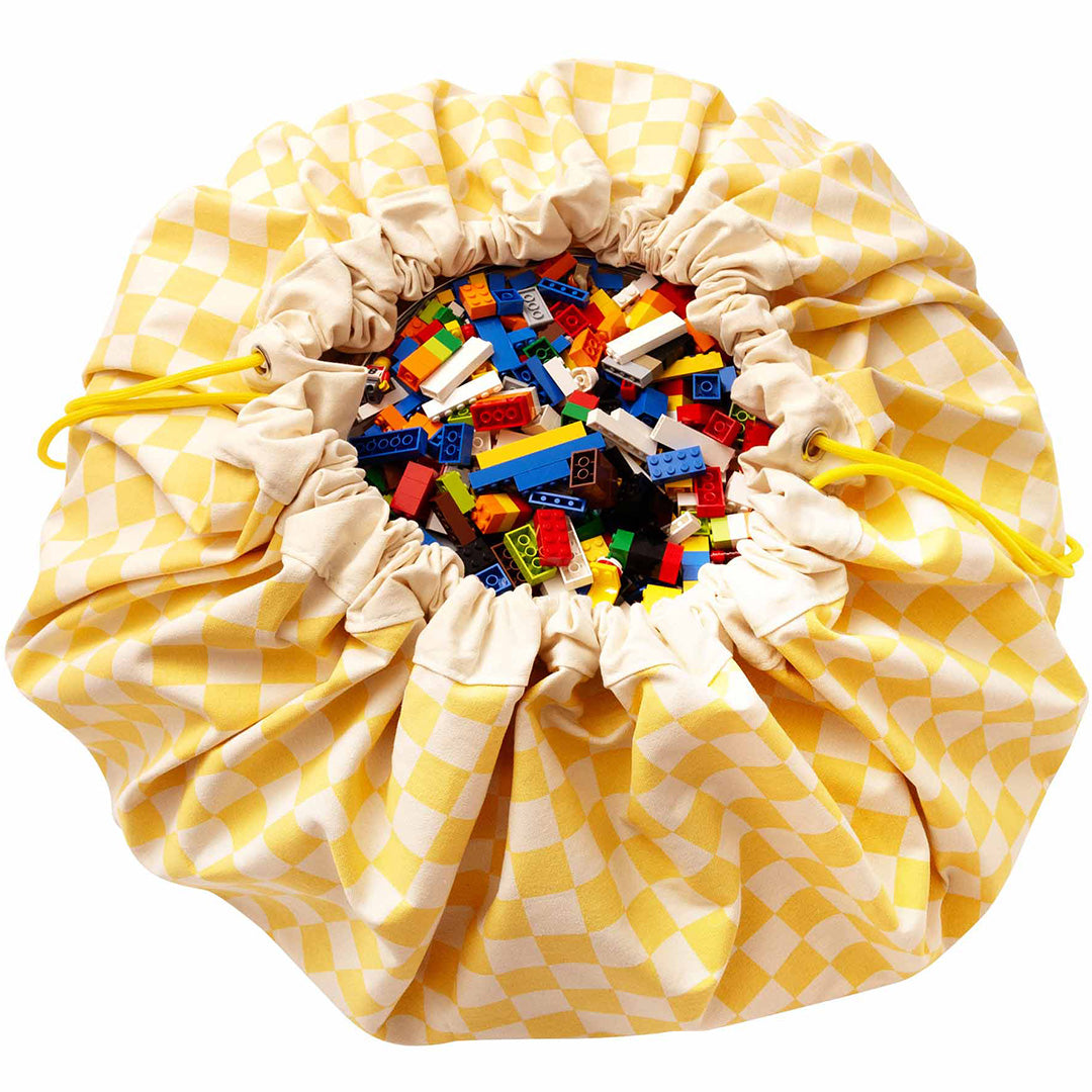 play&go speelkleed en opbergzak - vichy yellow | 4895250600843 | 0