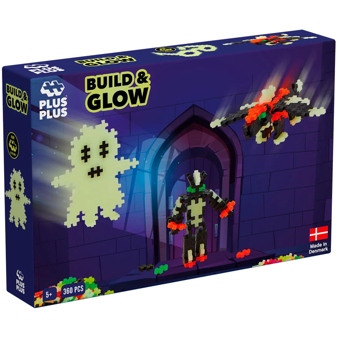 plus-plus bouwstenen build and glow - glow in the dark - 360st | PLUS267216 | 