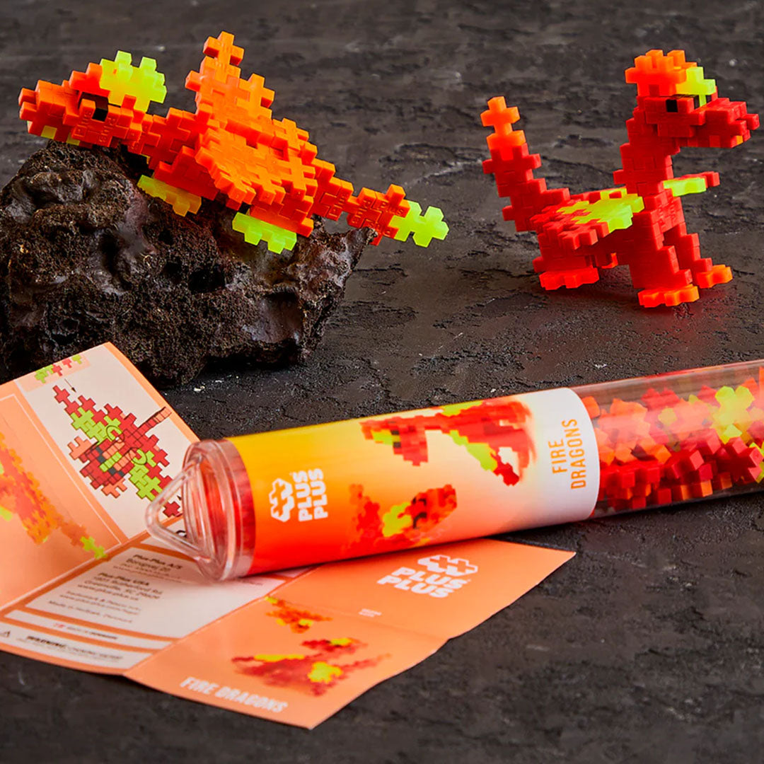 plus-plus bouwstenen fire dragons - 100st | PLUS004375 |  2
