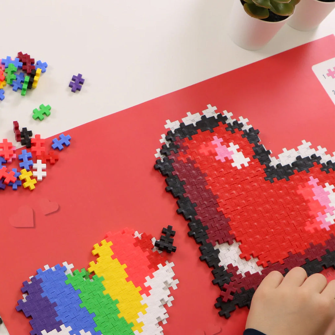 plus-plus bouwstenen puzzle by number - hearts - 250st | PLUS267226 | 6