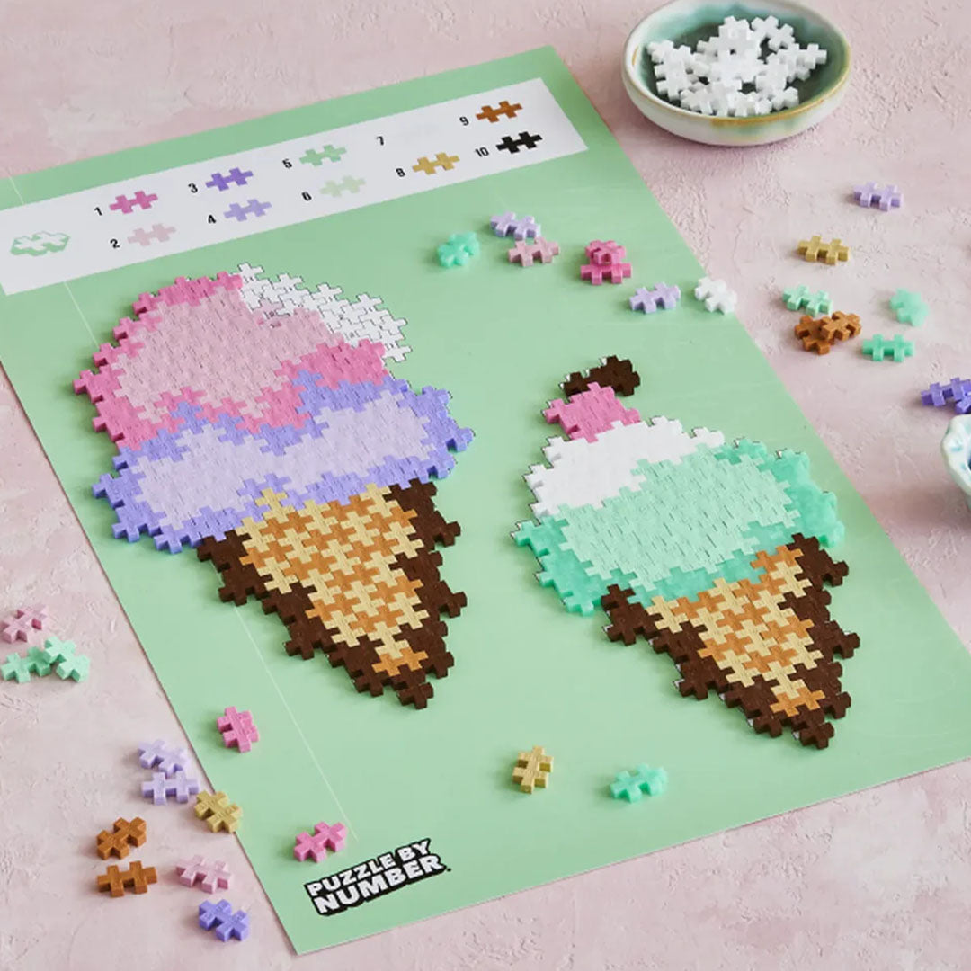 plus-plus bouwstenen puzzle by number - ice cream cones - 250st | PLUS004346 | 5