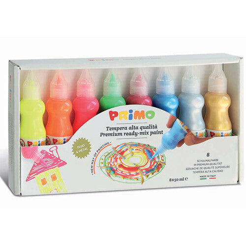 primo plakkaatverf metallic & fluor -  8 kleuren | 245009557 | 0
