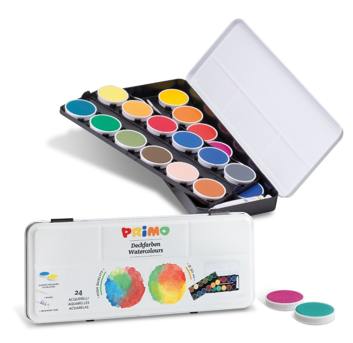 primo waterverf tablet stapelbaar 24 kleuren  | 245001345 | 0