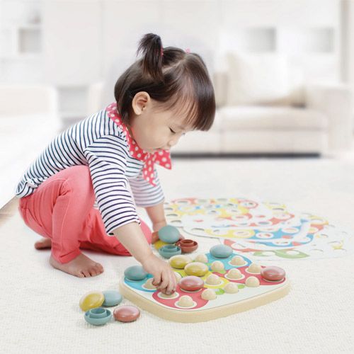 quercetti playbio mozaïekpuzzel fantacolor baby - 22st  | QT84405 | 2