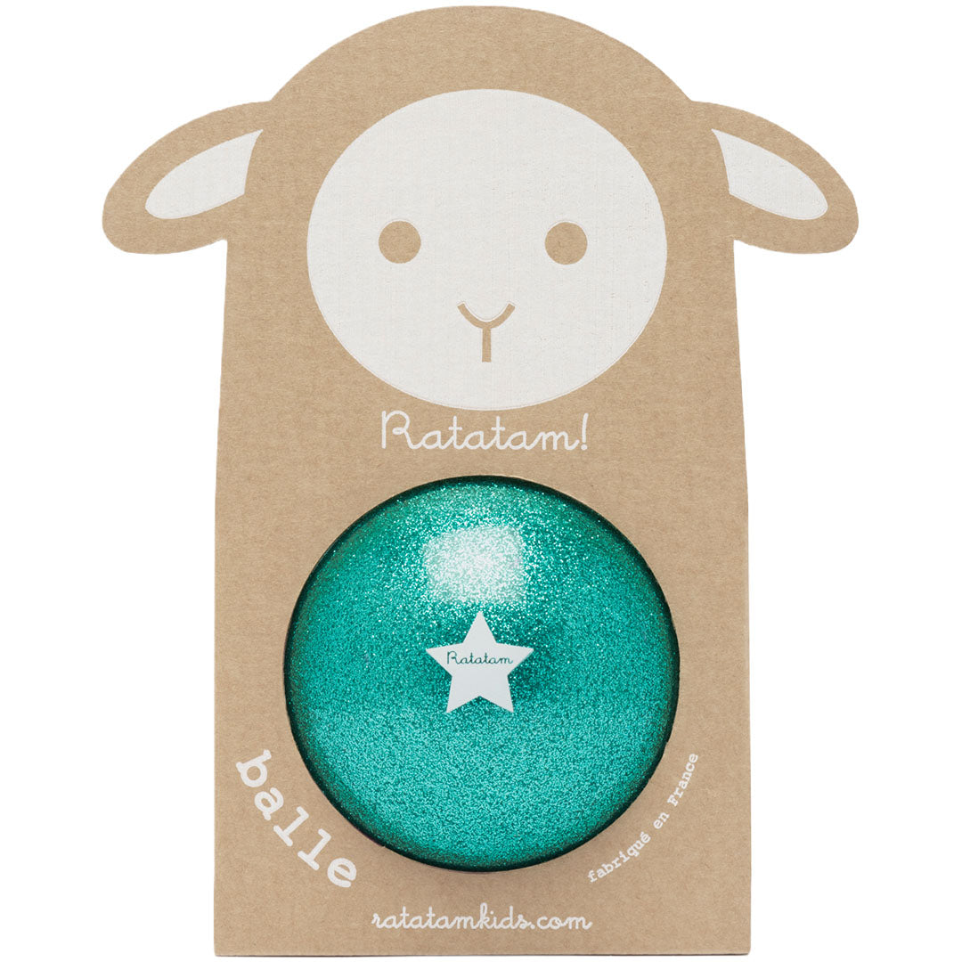 ratatam speelbal zomer schaap - glitter groen - Ø10 cm | RATAB008-10 | 