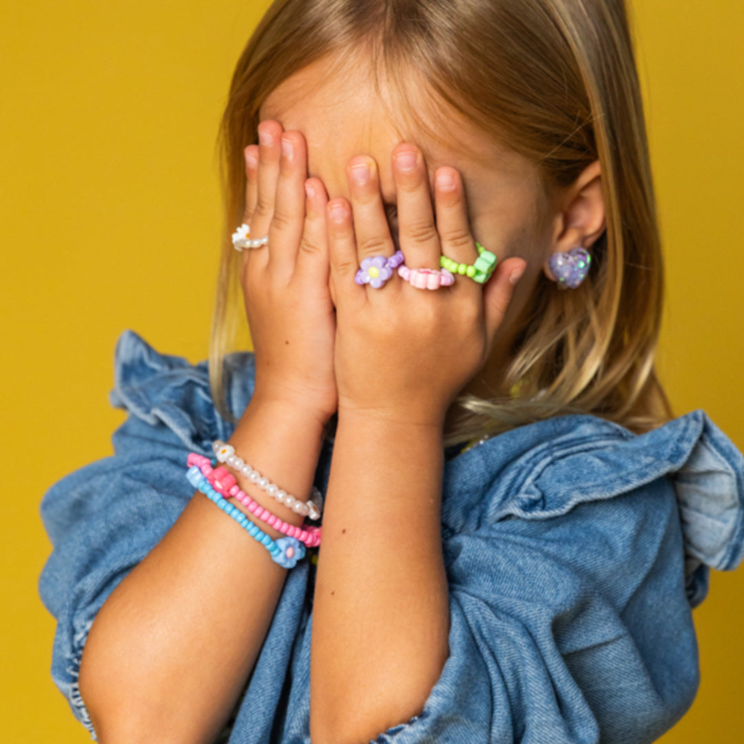 ratatam ring met bloem fuchsia | RATARG-FLO05 | 2