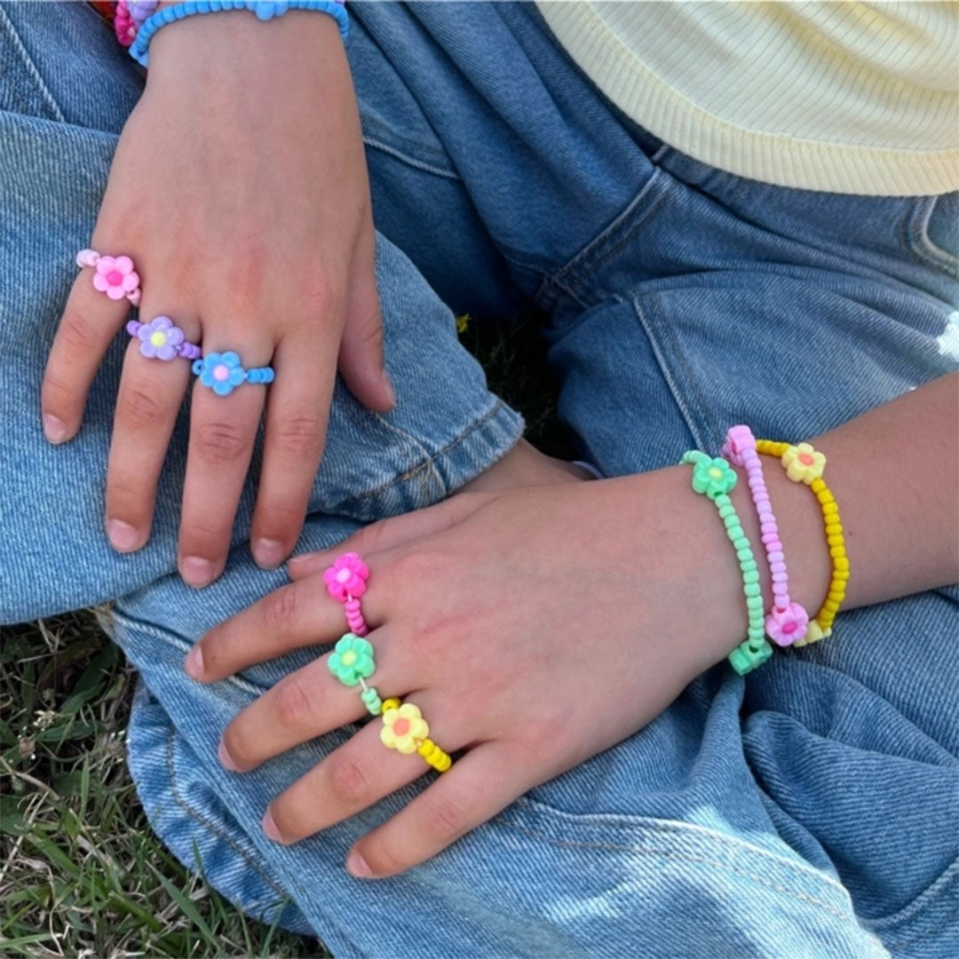 ratatam ring met bloem fuchsia | RATARG-FLO05 | 2
