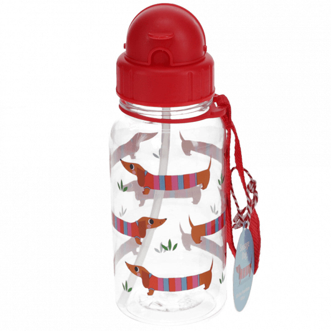 rex london drinkfles met rietje - sausage dog - 500 ml | 30438 | 0