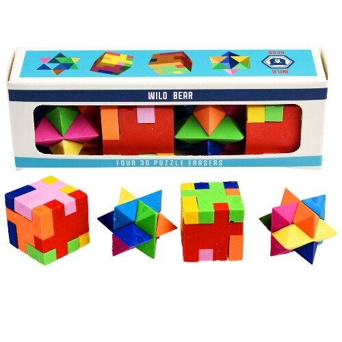 rex london gummetjes 3D puzzels - 4st  | 30069 | 0