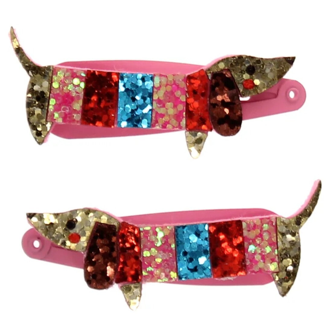 rex london haarspeldjes sausage dog glitter - 2st | 30306REX | 0