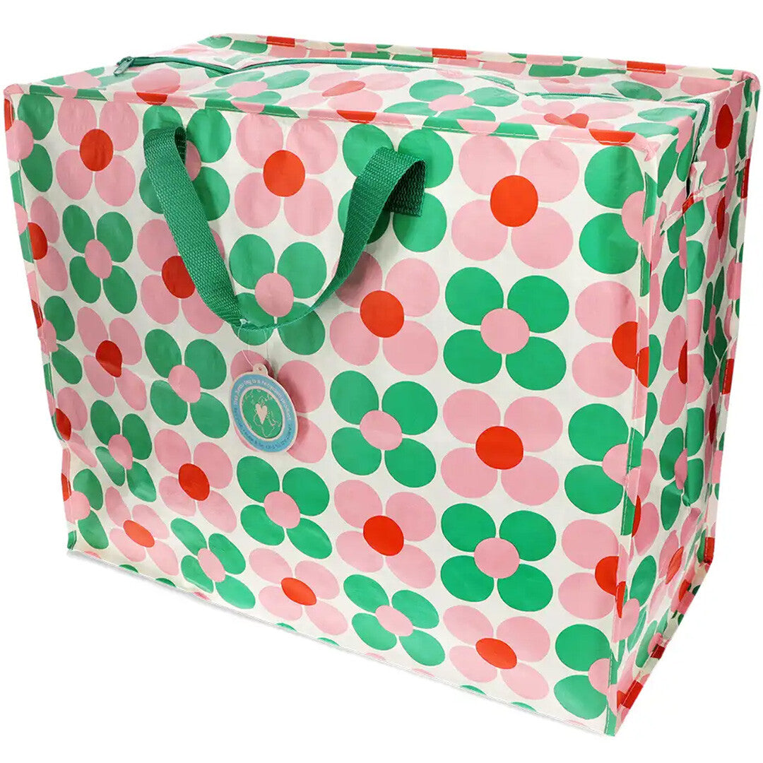 rex london jumbo opbergtas pink and green daisy | 30416 | 0