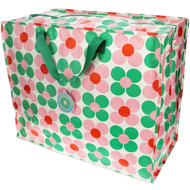 rex london jumbo opbergtas pink and green daisy | 30416 | 0