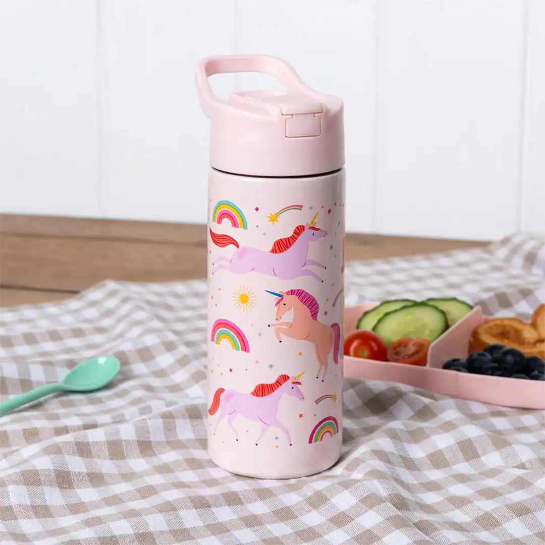rex london rvs drinkfles met rietje - unicorn - 500 ml | 30967 | 1