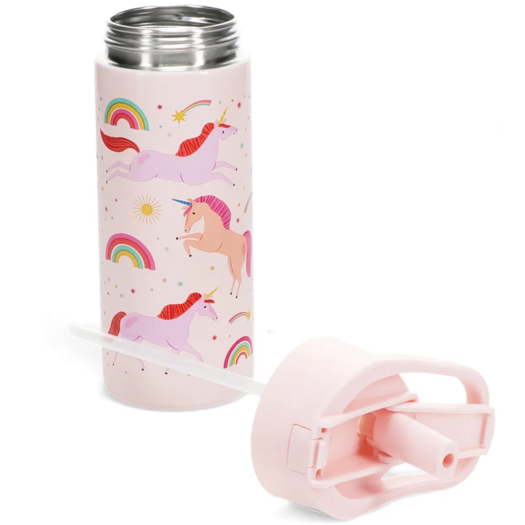 rex london rvs drinkfles met rietje - unicorn - 500 ml | 30967 | 3