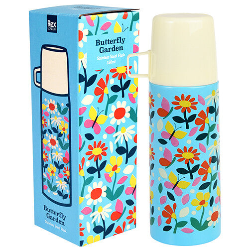 rex london rvs thermosfles met beker - butterfly garden - 350 ml | 29574 | 2