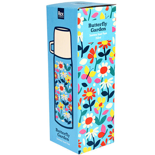 rex london rvs thermosfles met beker - butterfly garden - 350 ml | 29574 | 3