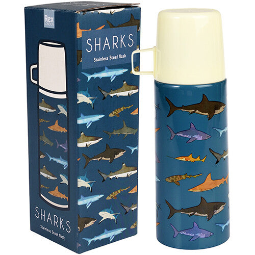 rex london rvs thermosfles met beker - sharks - 350 ml | 29575 | 2