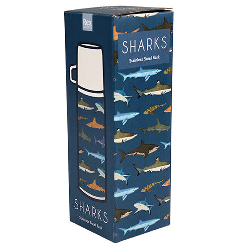 rex london rvs thermosfles met beker - sharks - 350 ml | 29575 | 3