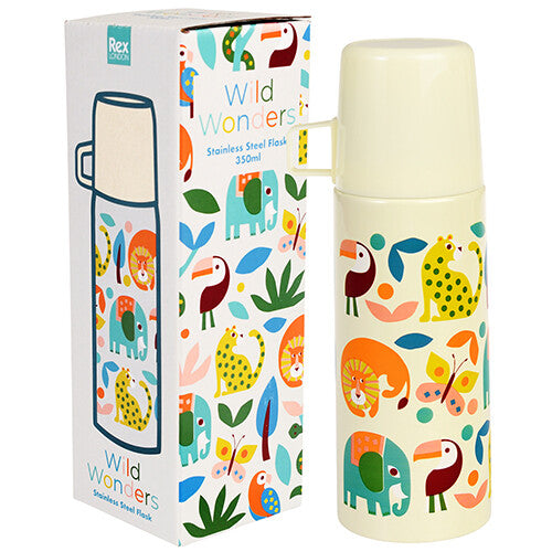 rex london rvs thermosfles met beker - wild wonders - 350 ml | 29576 | 2