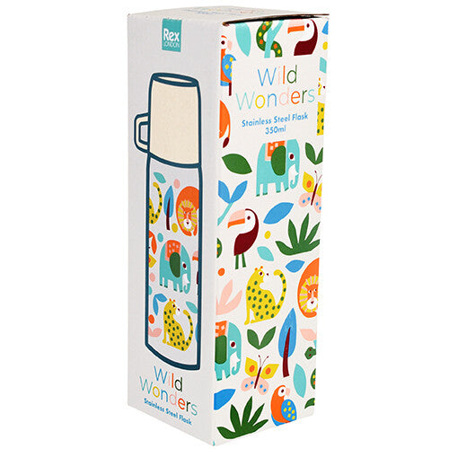 rex london rvs thermosfles met beker - wild wonders - 350 ml | 29576 | 3