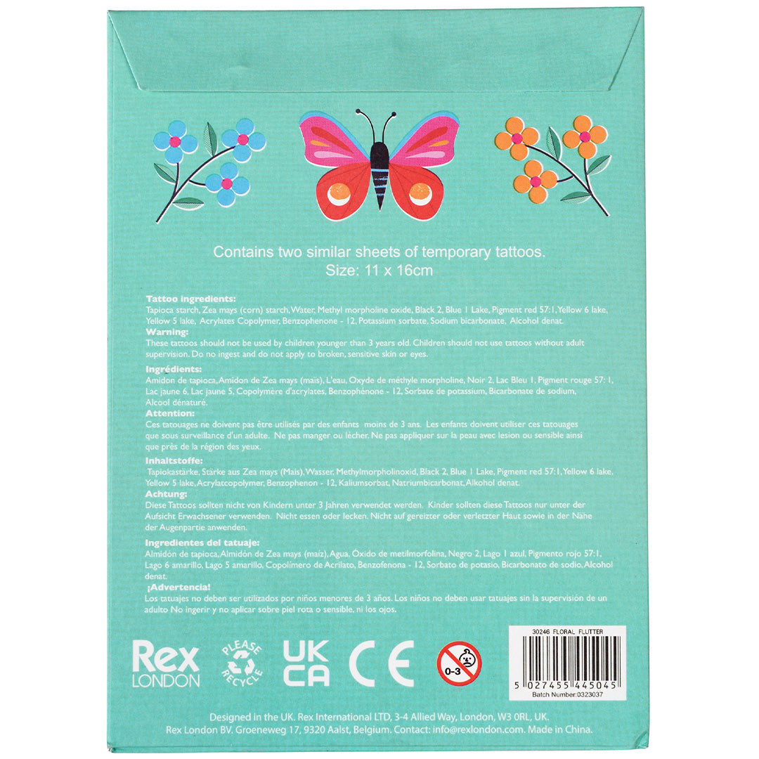 rex london tattoos floral flutter | 30246 | 3