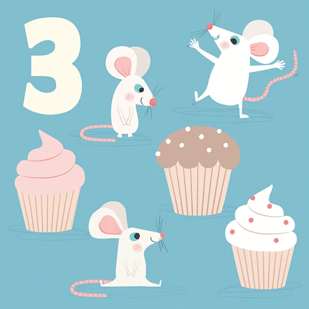 rex london verjaardagskaart - mouse - 3 jaar | REX30194 | 1
