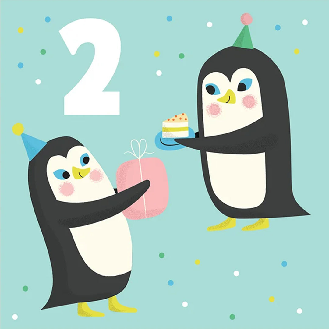 rex london verjaardagskaart - penguin - 2 jaar | REX30193 | 1