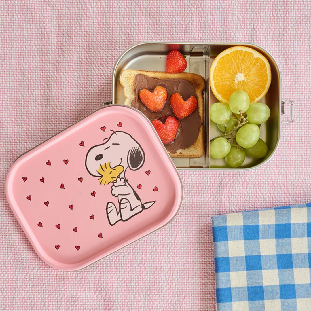 rice rvs broodtrommel snoopy - roze | STLUN-LSNOOPI | 2