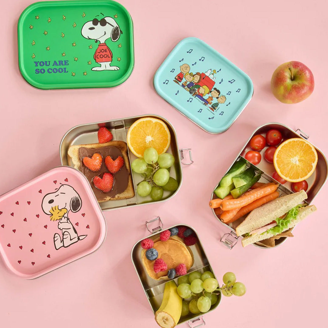 rice rvs broodtrommel snoopy - roze | STLUN-LSNOOPI | 3