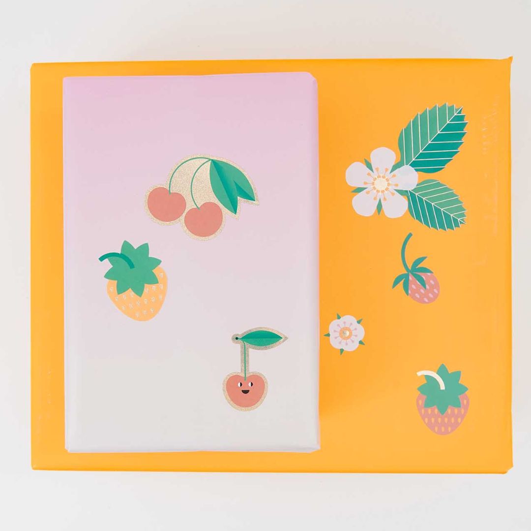 rol stickers - aardbeien & kersen - 120st | 300600 | 1
