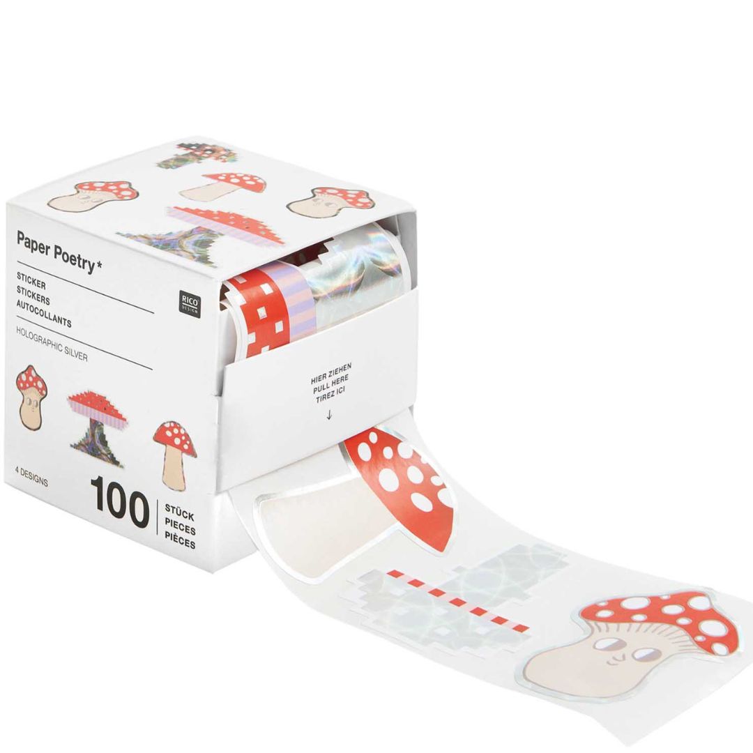 rol stickers - grote paddenstoelen | 300929 | 0