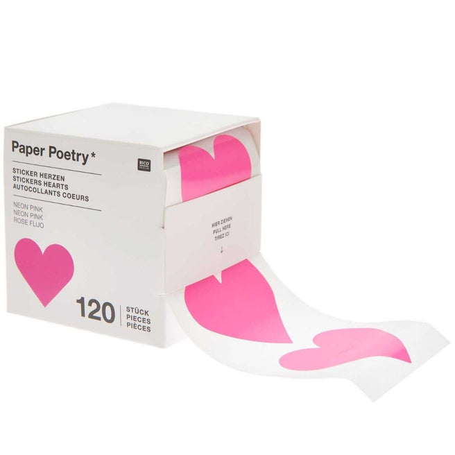 rol stickers - neonroze harten | 300145 | 0