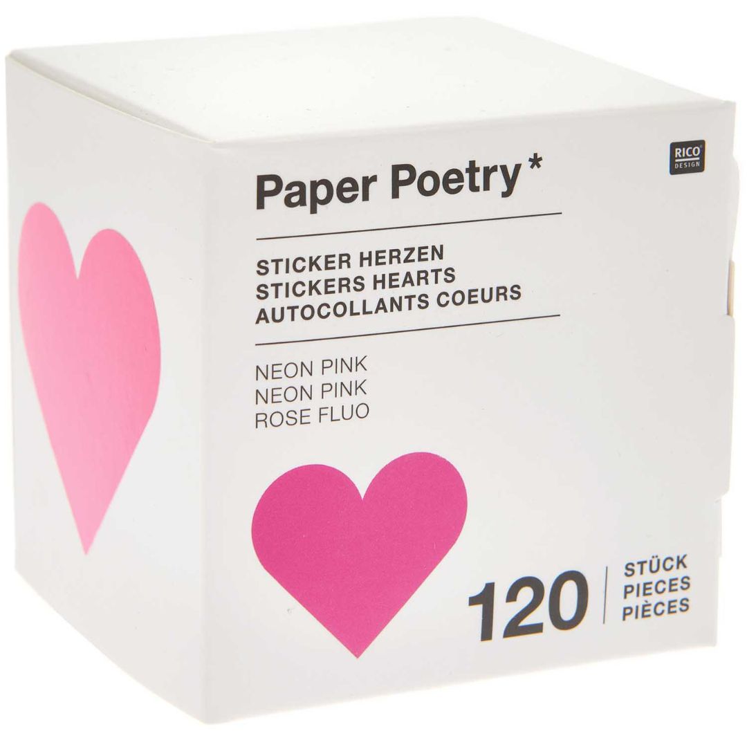 rol stickers - neonroze harten | 300145 | 3