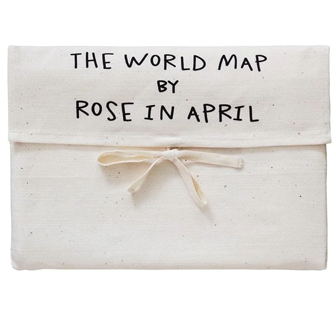 rose in april wandkleed wereldkaart