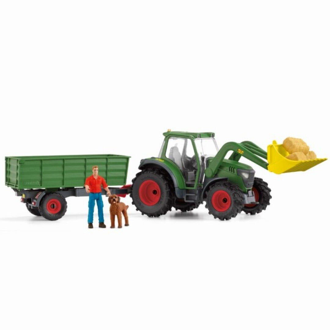 schleich farm world tractor met aanhangwagen | 42608 | 0