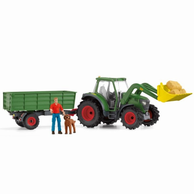 schleich farm world tractor met aanhangwagen | 42608 | 0