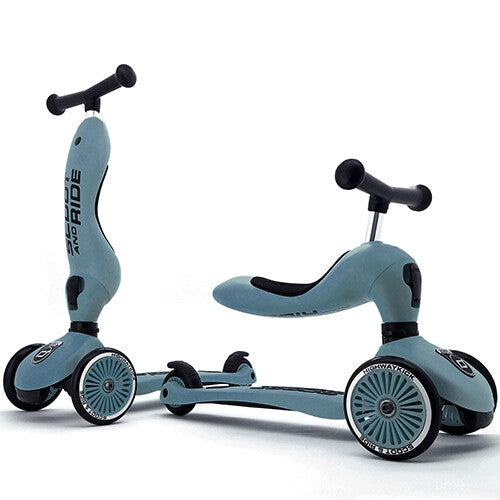 scoot and ride 2-in-1 loopfiets en step - highwaykick 1 - steel  | SR-96271 | 0