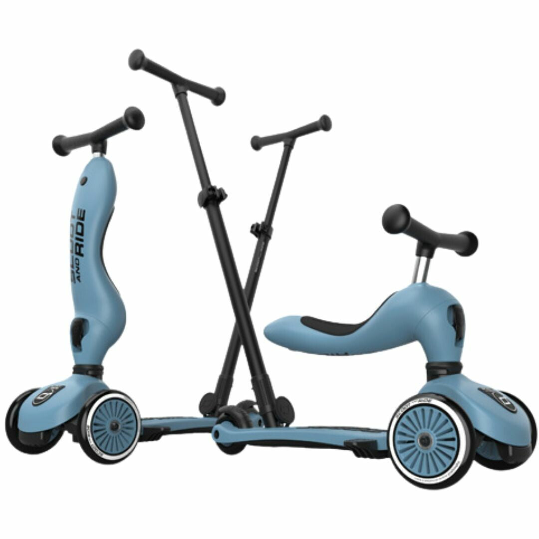 scoot and ride 2-in-1 loopfiets en step - push and go - steel | SR-00071 | 0