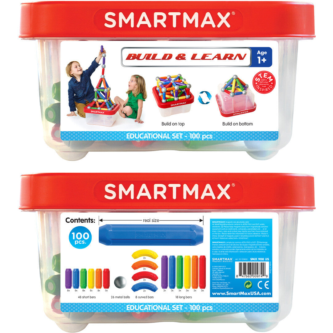 smartmax magnetische bouwset build and learn - 100st | SMX908 | 1