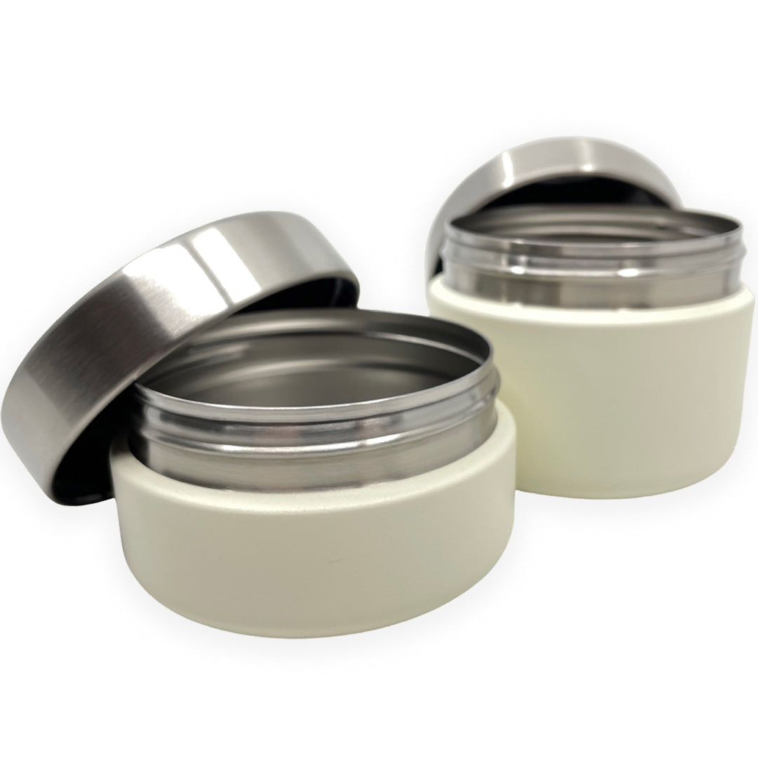 smikkels rvs voedselpotten crème - 2st | 01.10039 | 1