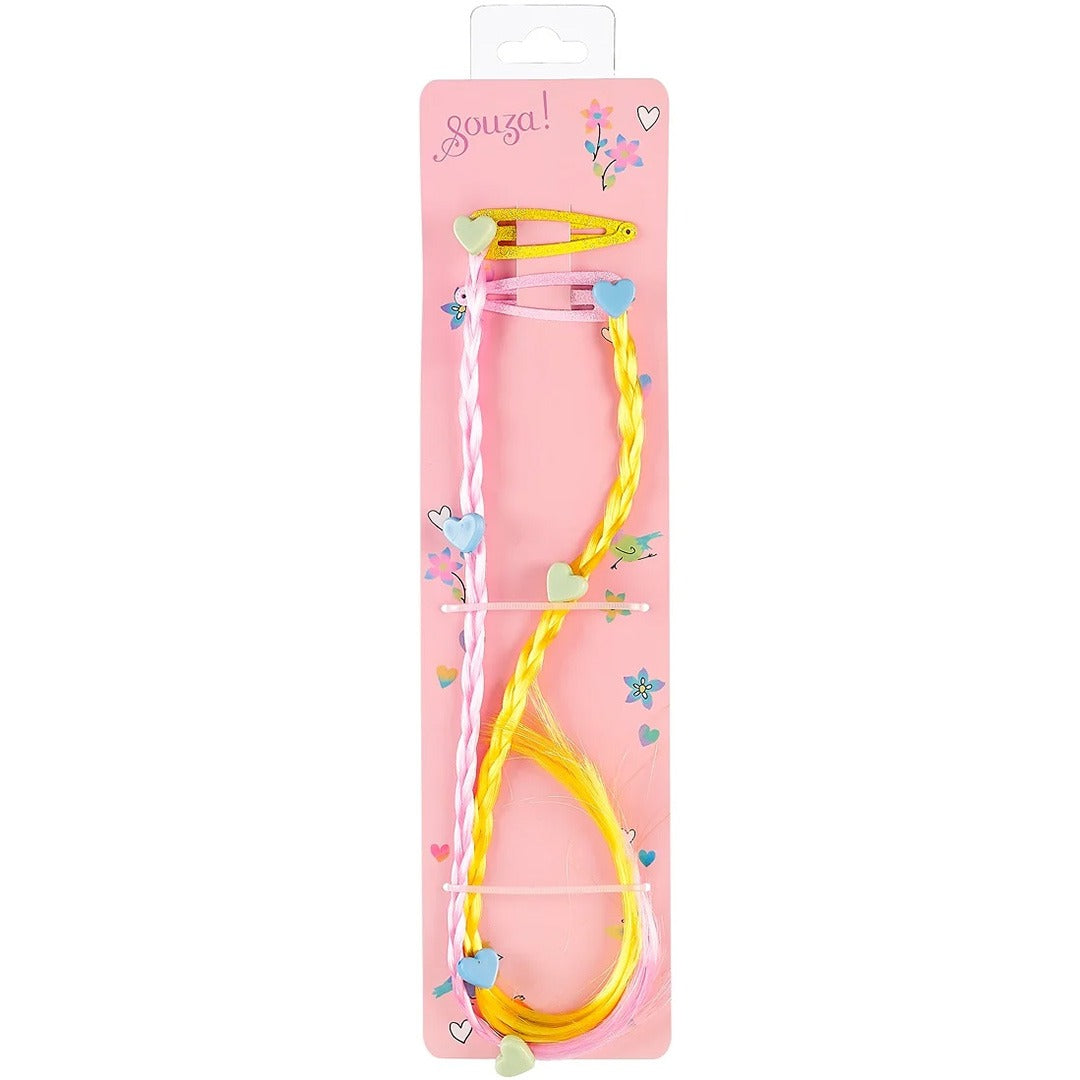 souza for kids haarspeldjes met extensions ulla - roze - 2st | 107343 | 0