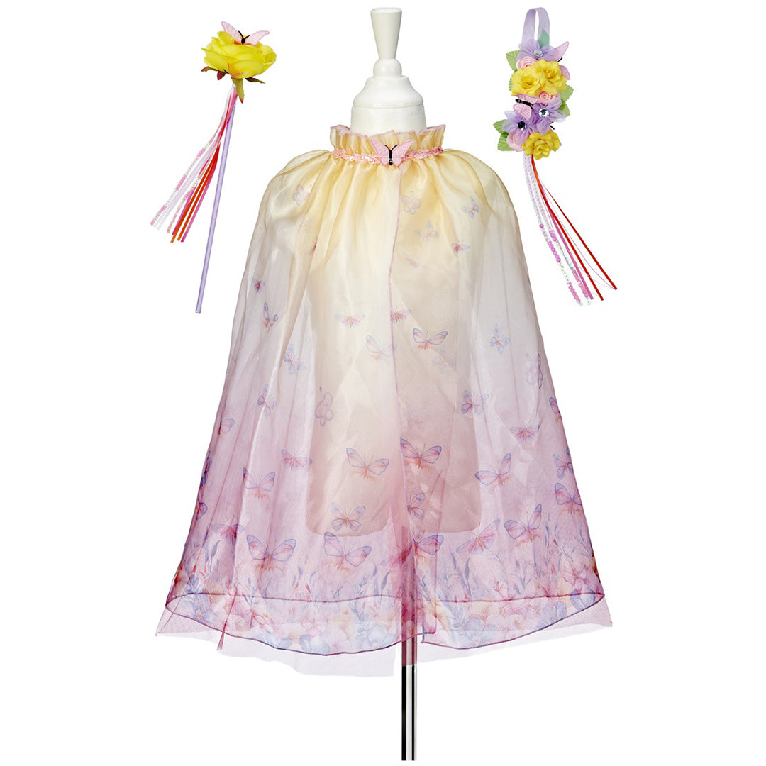 souza for kids verkleedcape danae vlinder met toverstaf en diadeem - 3-4 jaar | SOUZ101193 | 1