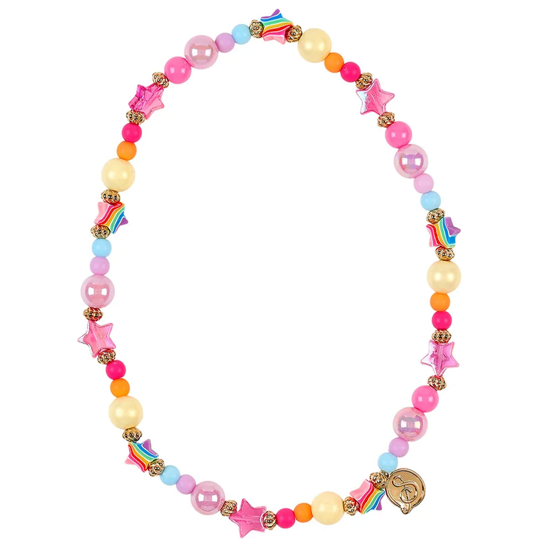 Souza for Kids kinderhalsketting met veelkleurige kralen, sterren en regenboogmotieven.