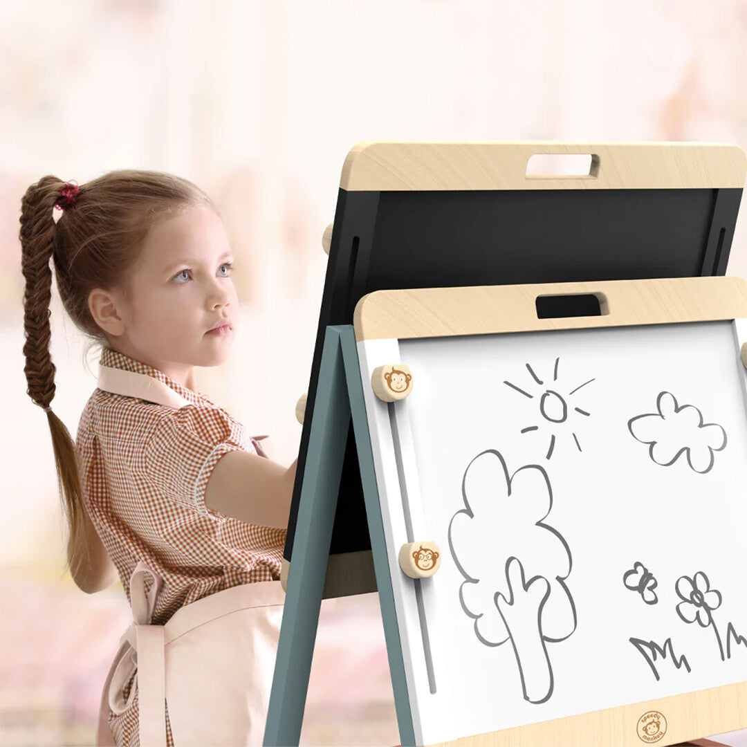 speedy monkey dubbelzijdig schoolbord met verstelbare hoogte | SP9001 | 1