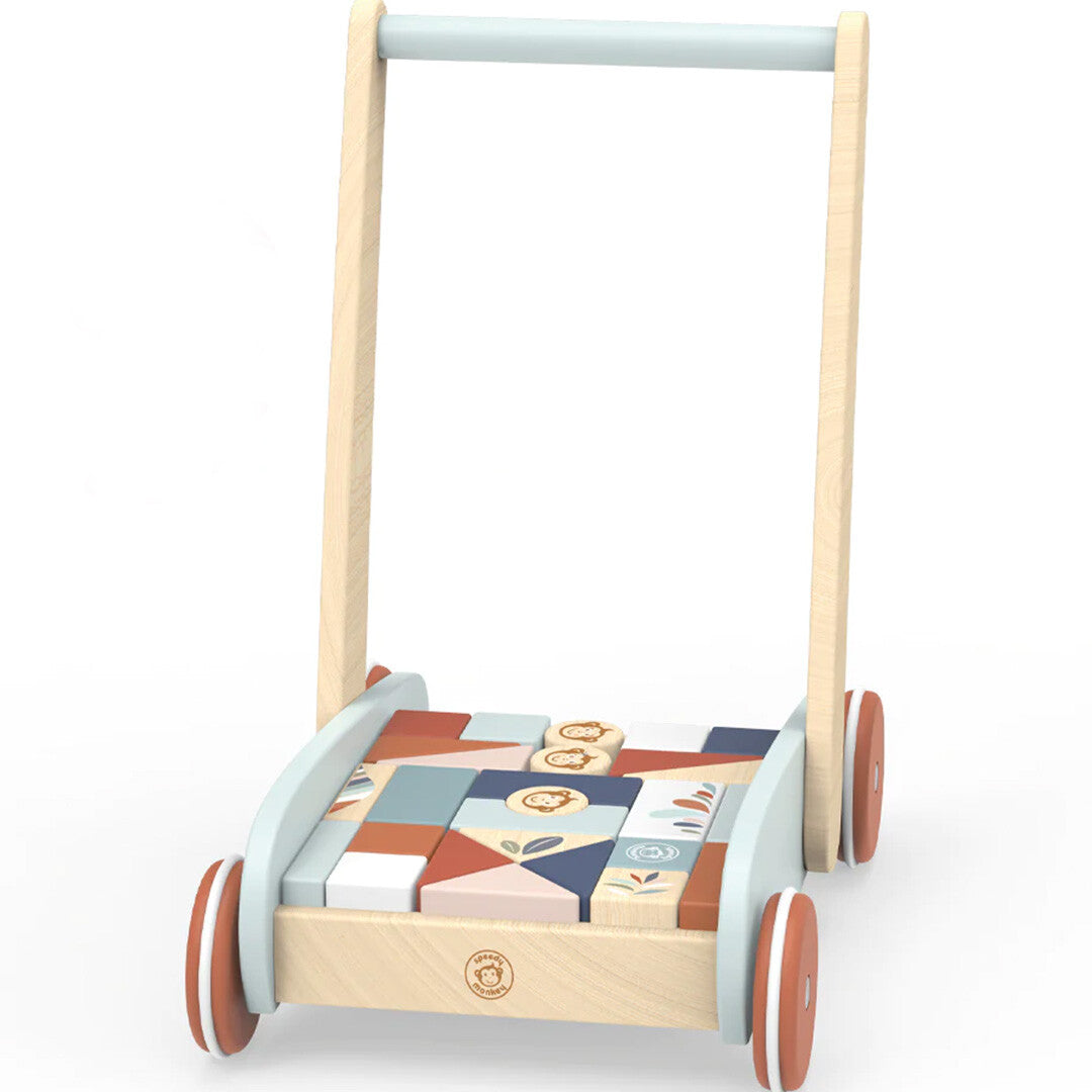 speedy monkey loopwagen met blokken - 27st | SP1005 | 0