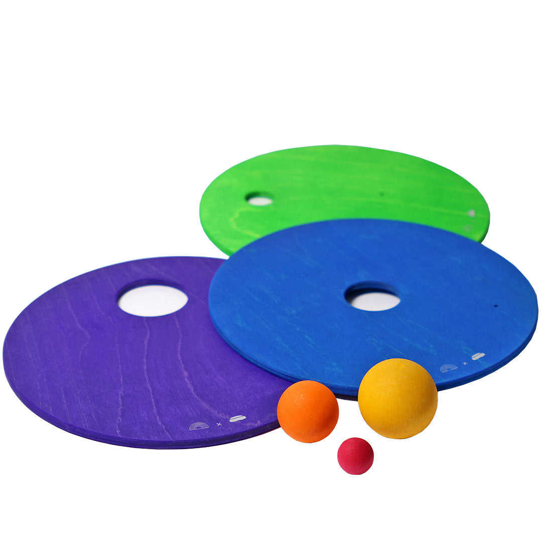 stapelstein original rainbow classic met rolling discs - 6st + 3st | 501620 | 3