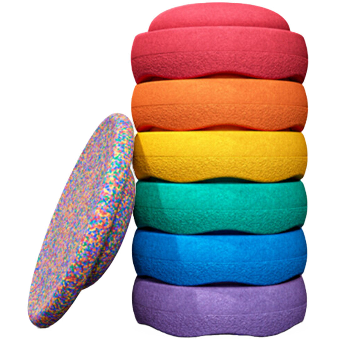stapelstein rainbow met confetti balance board - classic - 7st   | 111500 | 0