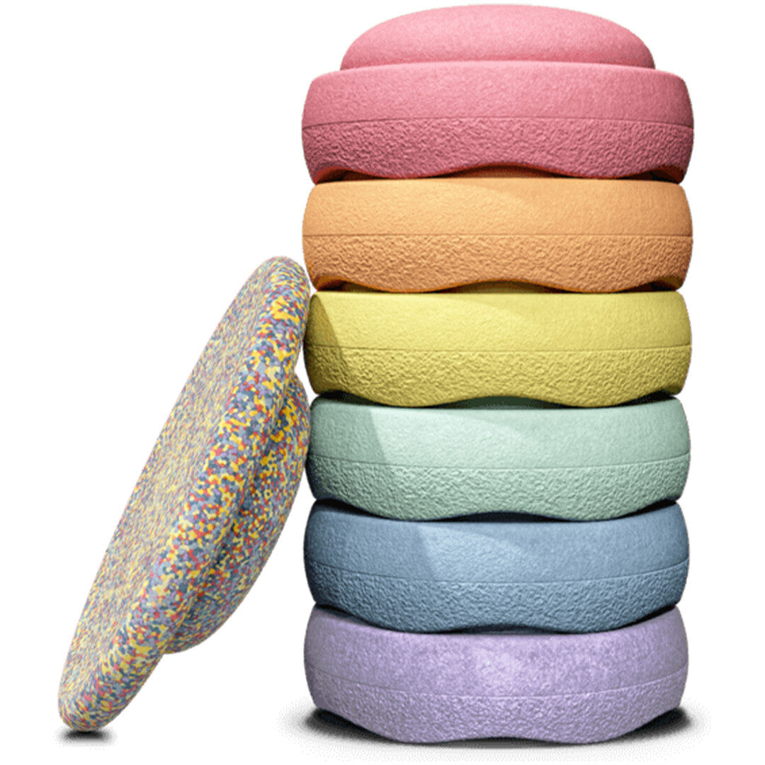 stapelstein rainbow met confetti balance board - pastel - 7st    | 201600 | 0