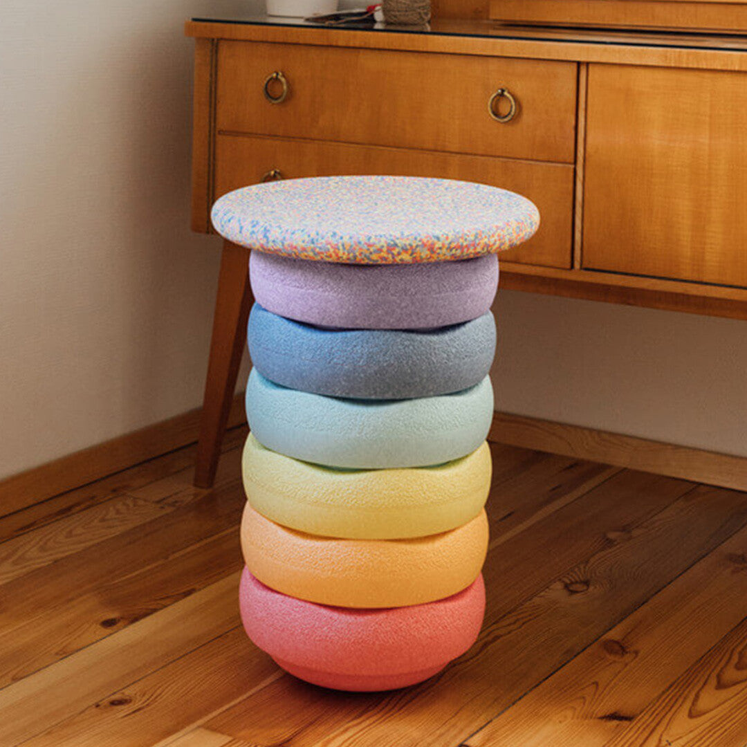 stapelstein rainbow met confetti balance board - pastel - 7st    | 201600 | 3