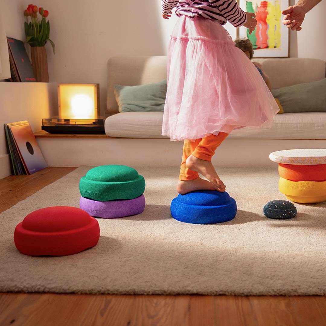 stapelstein rainbow met petal balance board - classic + gratis mini | 100420 | 3